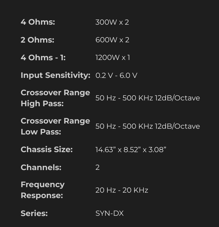 SYN-DX2.3 HP| Wet Sounds 2 Channel Marine Amplifier